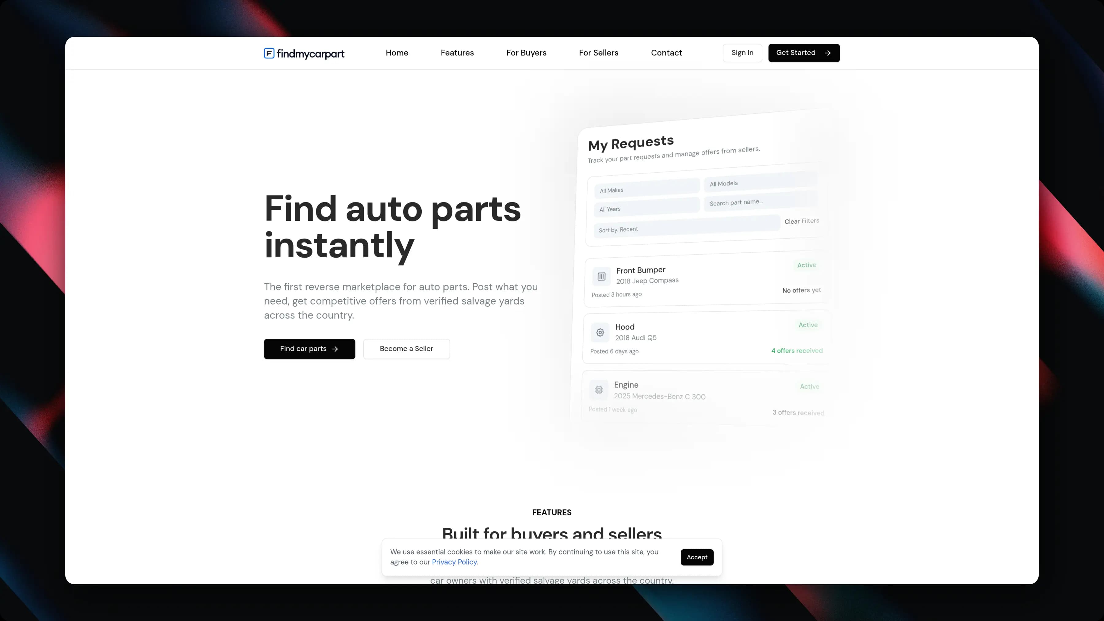 Findmycarpart project preview